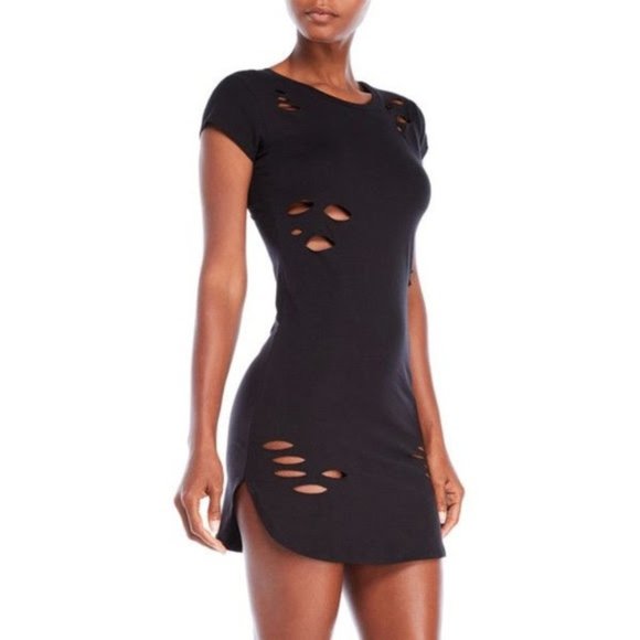 Distressed ripped Grunge style mini T-shirt - Picture 2 of 6